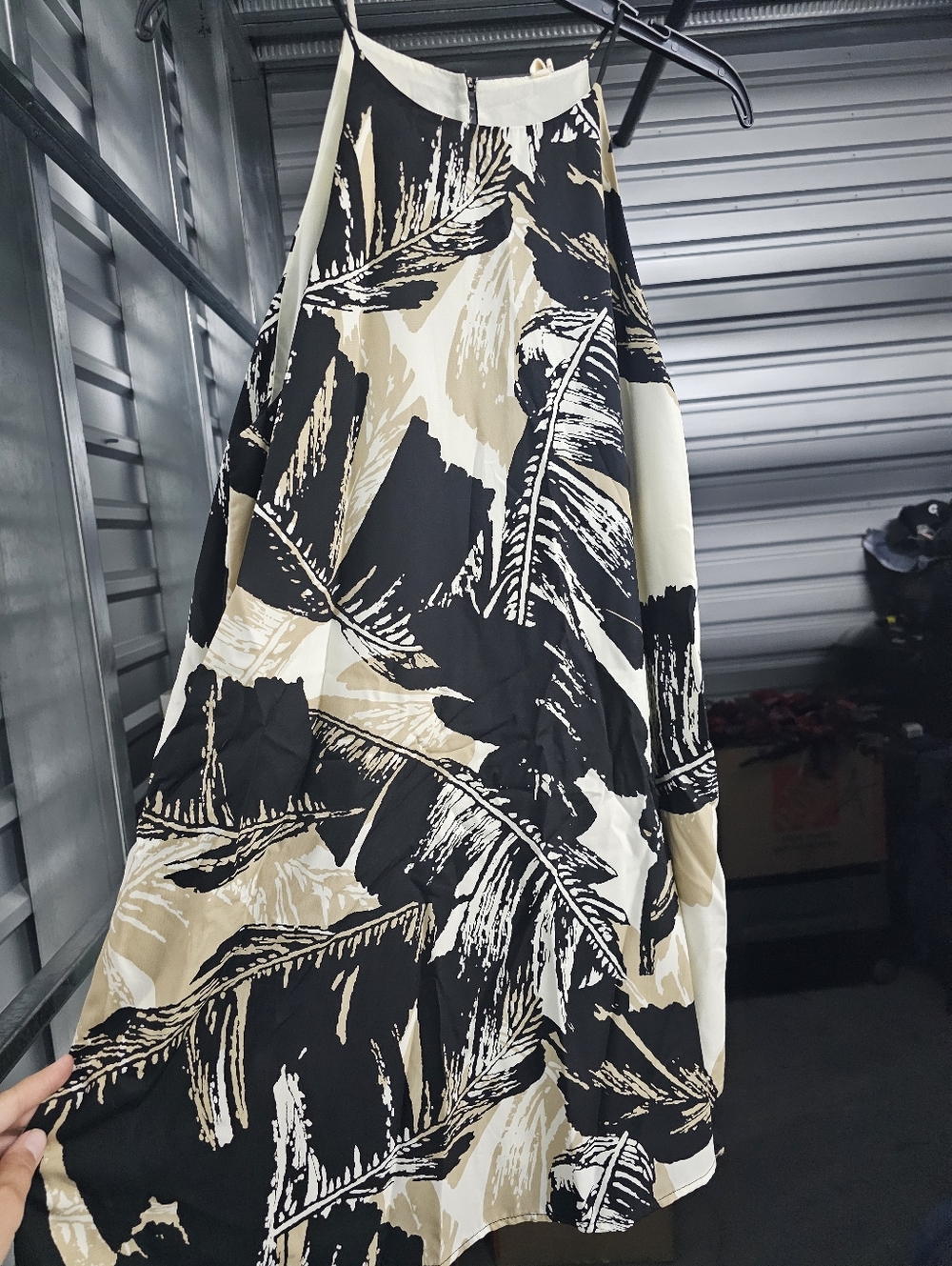 Tyche Tropical Leaf Dress, Size L